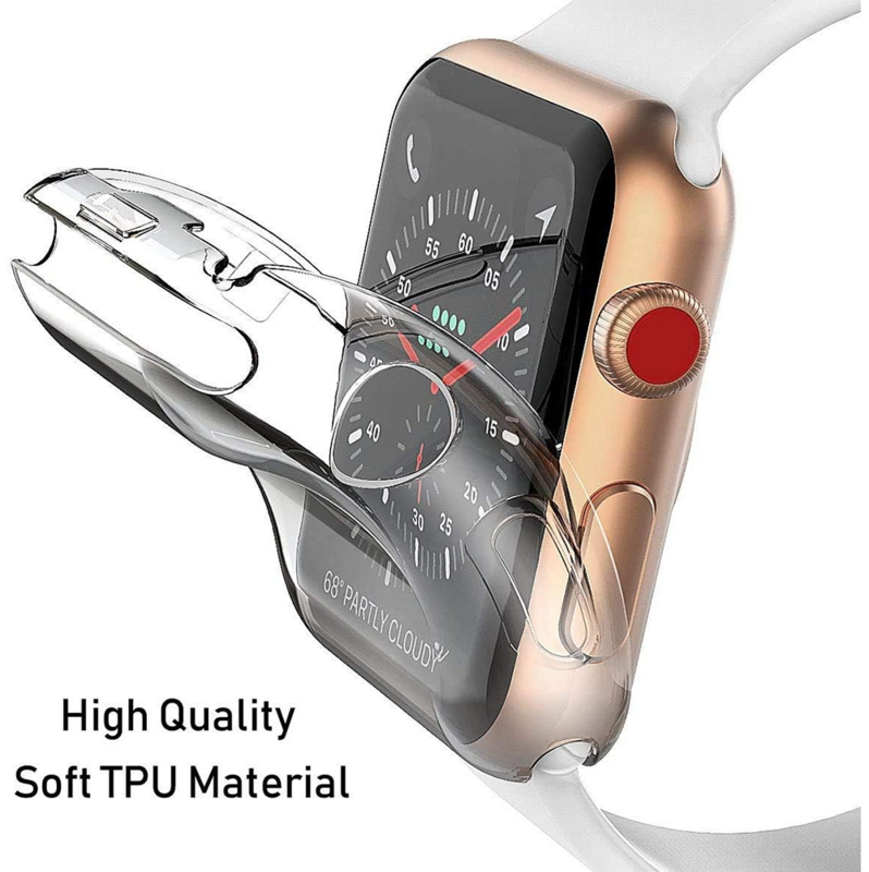 Couvercle TPU pour apple watch série 8 7 6 5 4 SE, 44mm 40mm iwatch 3 38/42mm, accessoires, étui de protection d'écran antichoc 41mm 45mm