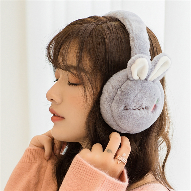 Cartoon Rabbit Winter Warm Earmuffs for Children Girls Plush Thick Soft Ear Cover Ear Protection Warmth Ear Muffs for Women Kids