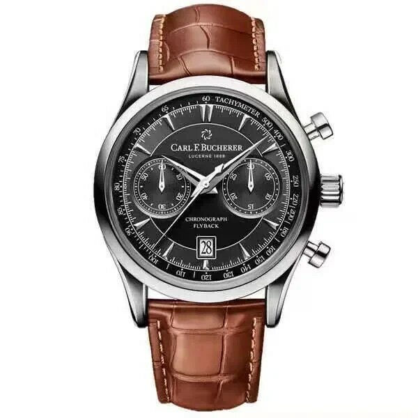 แฟชั่น Carl f. Bucherer นาฬิกาข้อมือชาย, นาฬิกาเทรนด์นาฬิกาหลายระดับมีสายรัดหลายระดับนาฬิกาควอทซ์ธุรกิจลำลอง