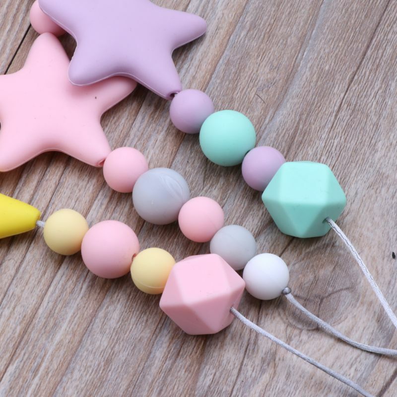 Anneau dentition étoile en Silicone créatif pour enfants autistes, collier pendentif à mâcher