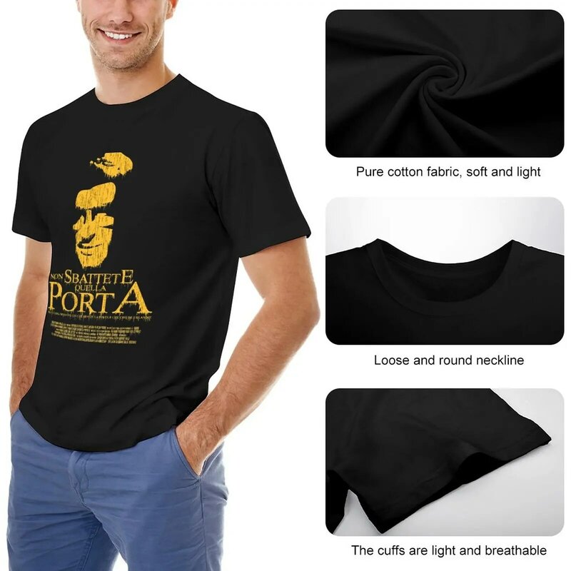 Non Sbattete Quella Porta - Germano Mosconi T-Shirt T-Shirt Mann übergroße T-Shirt T-Shirts für Männer Baumwolle