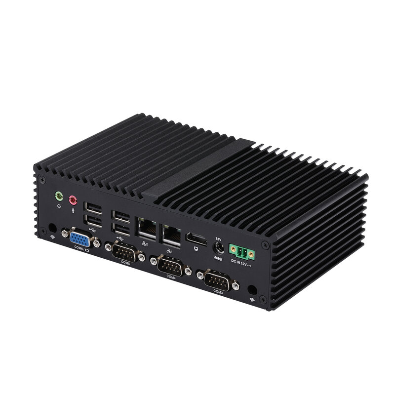Ordenador Industrial J6412 DC 12V Dual LAN 6 RS232 COM DDR4 RAM Mini PC, envío gratis