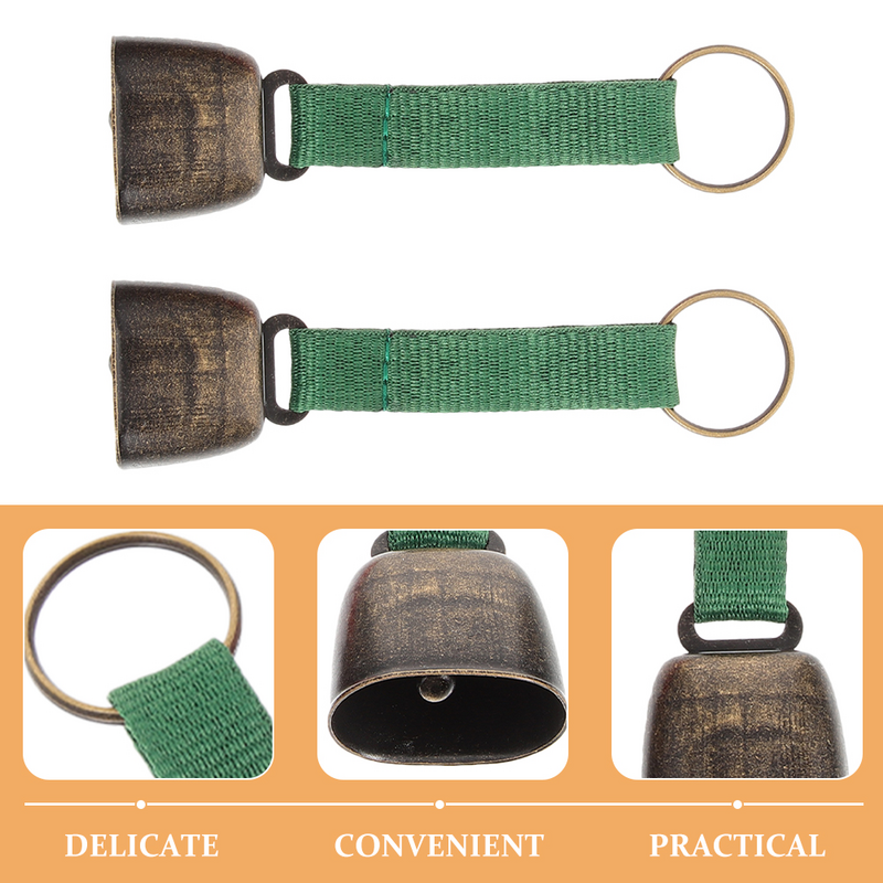 2 pezzi accessori per campane da campeggio all'aperto campane per orsi per l'escursionismo avvertimento nastro di metallo appeso