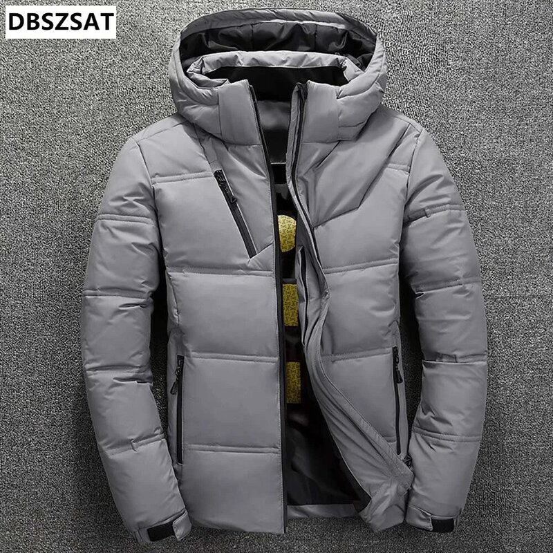 2022 jaqueta de inverno dos homens de qualidade térmica casaco grosso neve vermelho preto parka masculino quente outwear moda-pato branco para baixo jaqueta