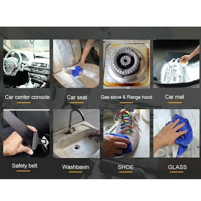 Carro Multi-Purpose Foam Cleaner, Couro Lavagem Limpa, Interior do carro automotivo, Home Wash, Manutenção Superfícies Spray, Auto Espuma Cleaner