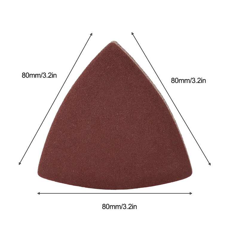 Carta vetrata triangolare professionale da 40 pezzi con gancio e anello adatta a strumenti abrasivi multiuso oscillanti da 3-1/8 pollici 80mm