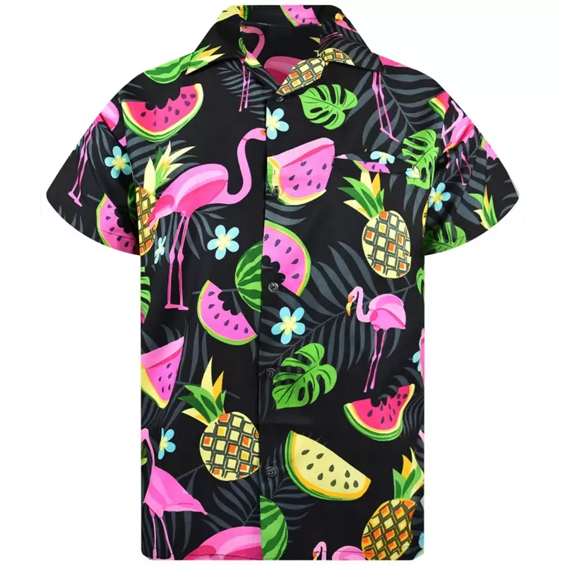 Camicia da uomo 2024 nuovo stile stampato risvolto a maniche corte vacanza hawaiana estate casual traspirante street outdoor lavoro quotidiano