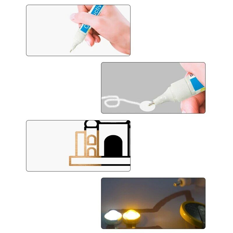 Conductive Paint Pen Easy to Use Circuit Repair Tools Fit for Circuit Experiment Luminous Card Circuits DIY Crafts