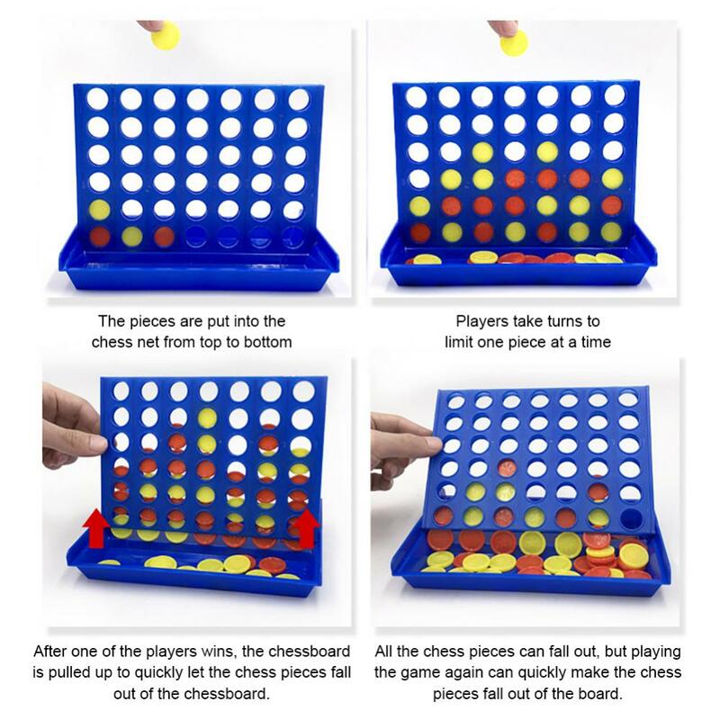 1/2/4PCS Connect 4 In A Line gra planszowa zabawki edukacyjne dla dzieci rodzinna podróż zabawna gra planszowa w linii Puzzle klasyczne Puzzle
