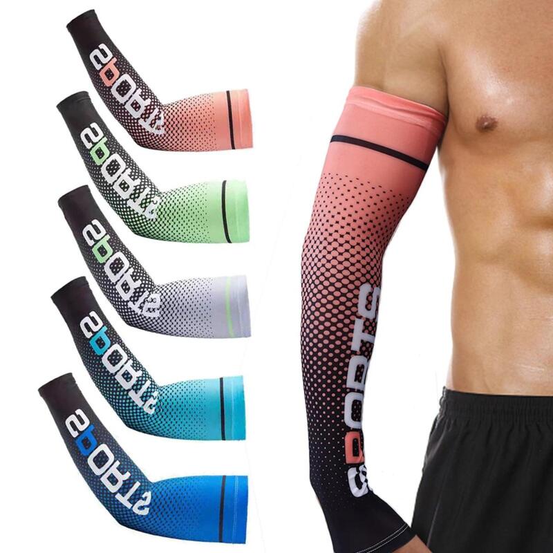 New Ice Silk Sleeve Sunscreen Cuff UV Sun Protection Cool Arm Sleeves Anti-Slip Men Women Long Glove for Outdoor Sport Cycling