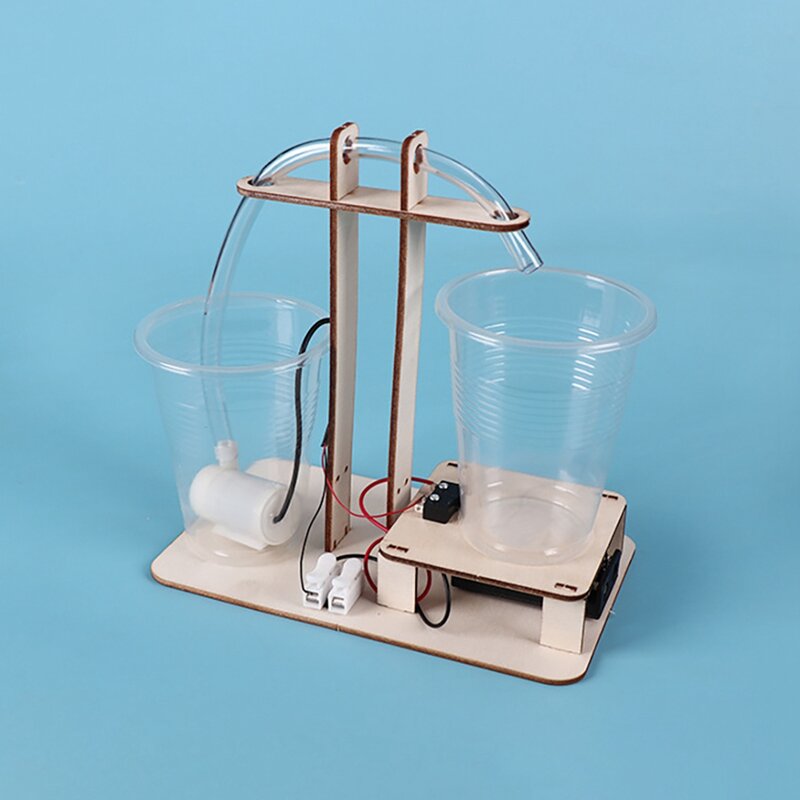 Ilmu dan Teknologi Penemuan kecil buatan rumah air mancur minum mainan ilmiah Manual DIY bahan perakitan Manual