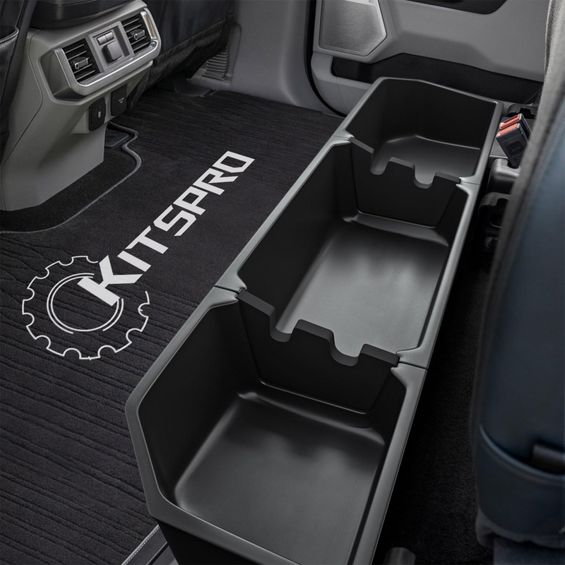 Pod schowek w fotelu Organizer ukryty Box dla 2015-2023 Ford F150 SuperCrew Cab 2017-2022 F-250/F-350/F-450/F-550 Super obowiązek