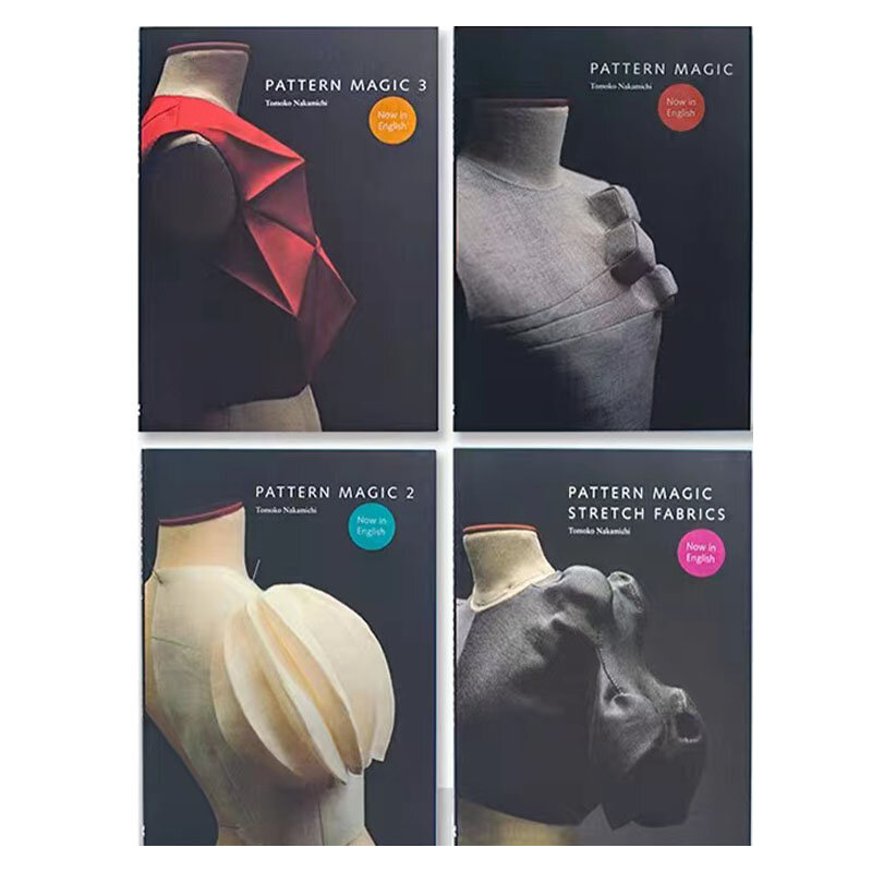 Tomoko Padrão Magic Book, Stretch Fabrics, Cutting Design, Livro de Ensino, Volume 1-4, 4 Livros por Conjunto