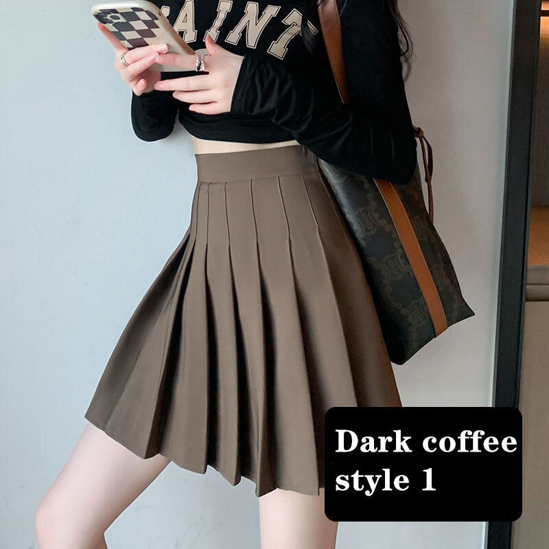 Line with Inner Lining to Prevent Shining Mini Half Skirt Academy Style Female Student JK Short Skirt Work Dress Pleated Skirt