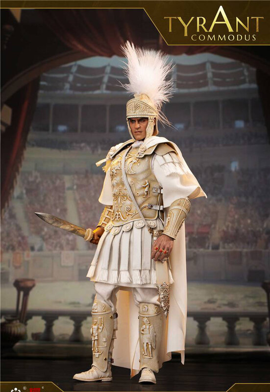 Rzymski ogólny kość słoniowa kostium 3D Relief męski wojownik strój filmowy w stylu zachodnim ubrania bez kapelusza ani buty Tyrant Commodus