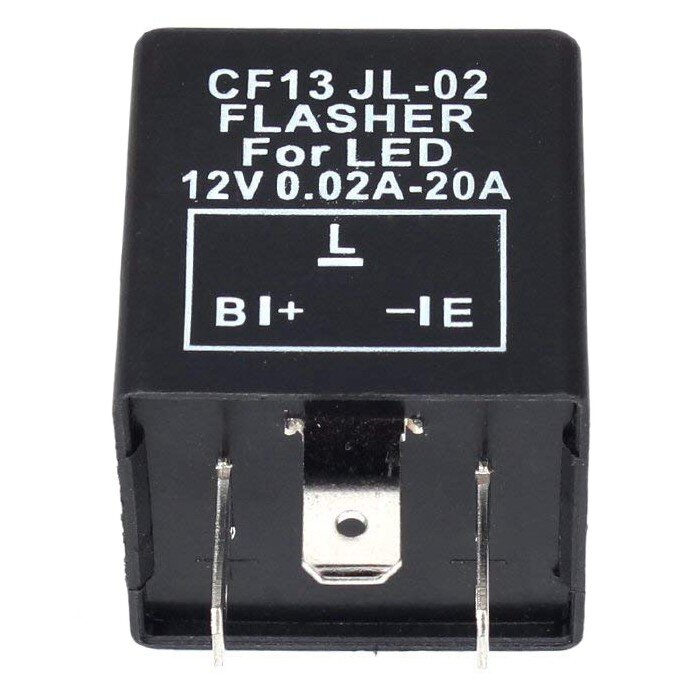 รีเลย์สัญญาณไฟเลี้ยว LED อิเล็กทรอนิกส์แบบ3ขาสำหรับรถยนต์ไฟ12V CF-13