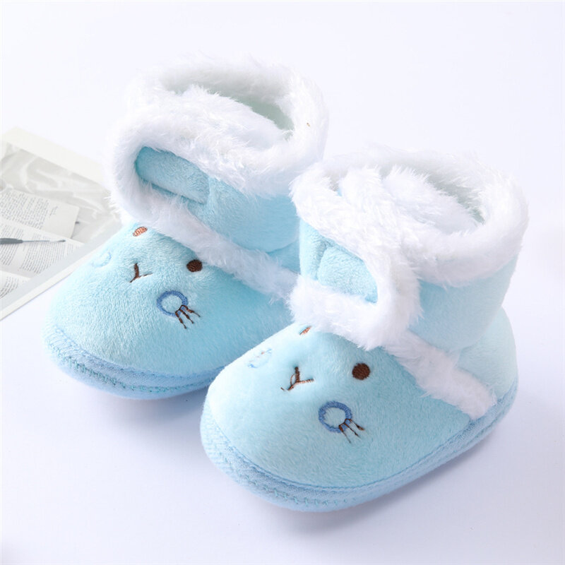 Sapatos quentes grossos para bebês recém-nascidos, sapatos bonitos para meninas e meninos, primeiros caminhantes para meninas infantis, 0 a 9 meses, inverno