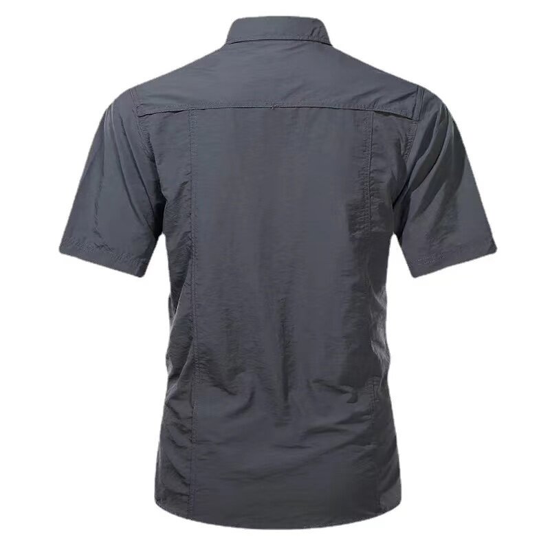 2024 Sommer neue Mode Herren hemden Kurzarm 2 Tasche Outdoor-Freizeit hemd schnell trocknende Tops Qualität Militar-Shirt für Männer