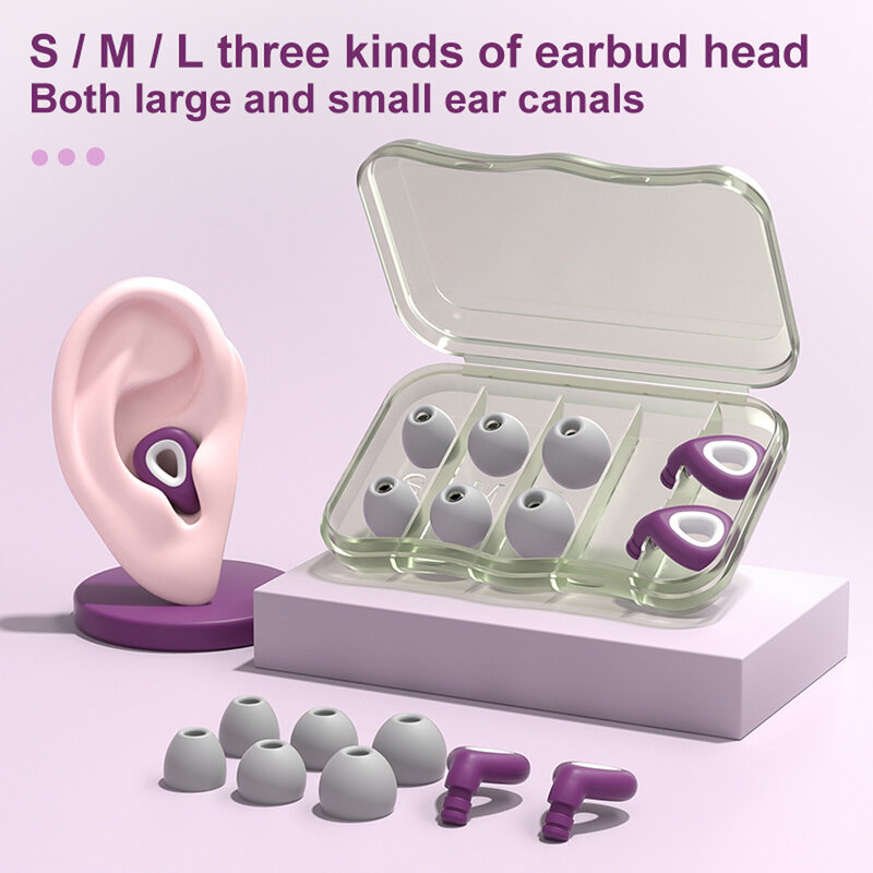 Tampões de ouvido impermeáveis para dormir, redução de ruído, protetor de ouvido, tapones para dormir, 1 conjunto
