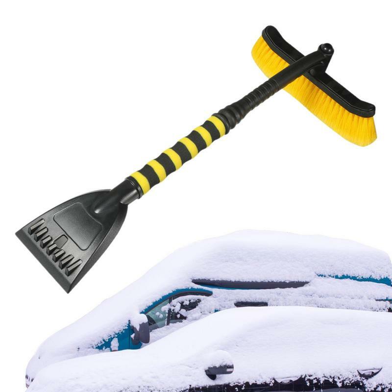 Rascador de hielo para coche, escoba de nieve desmontable y giratoria con mango de espuma duradero, cepillo de nieve para ventana de vehículo y parabrisas de coche