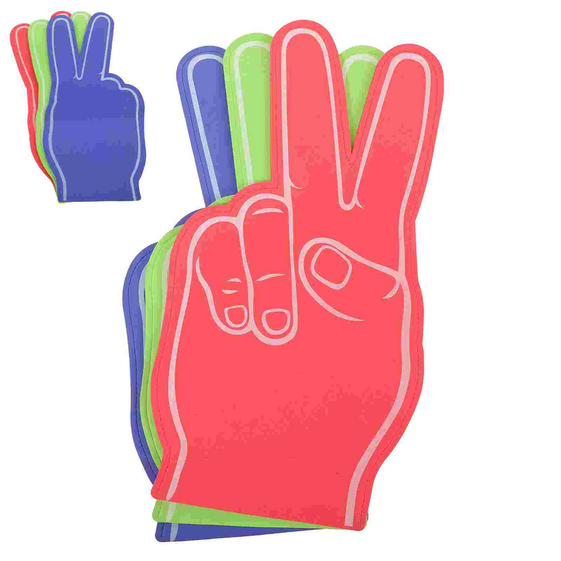 Espuma Finger Puppet Foosball, Mãos de torcida, Esportes Prop Fingers para ponteiro infantil, 3 pcs