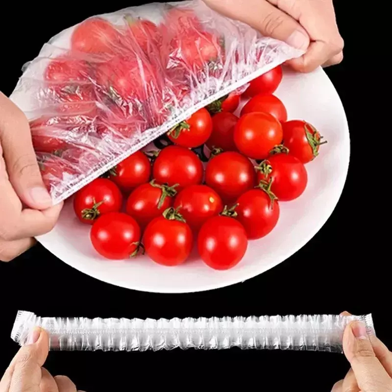 500/10pcs bunte Einweg-Lebensmittel abdeckung Plastikfolie Lebensmittel qualität Frisch halte folie Tasche elastische Schüssel Deckel umfasst Küche Lagerung