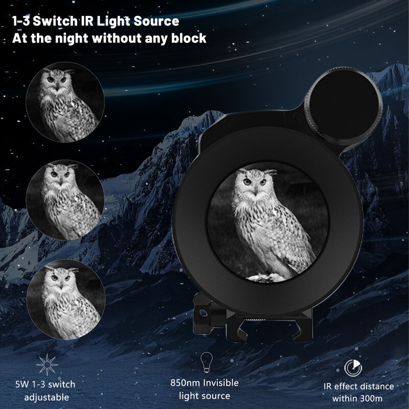 New NV075 HD Monocular Night Vision Infrared Editable Camera Cross Cursor NV Hunting Night Mirror Providing Multiple Lenses