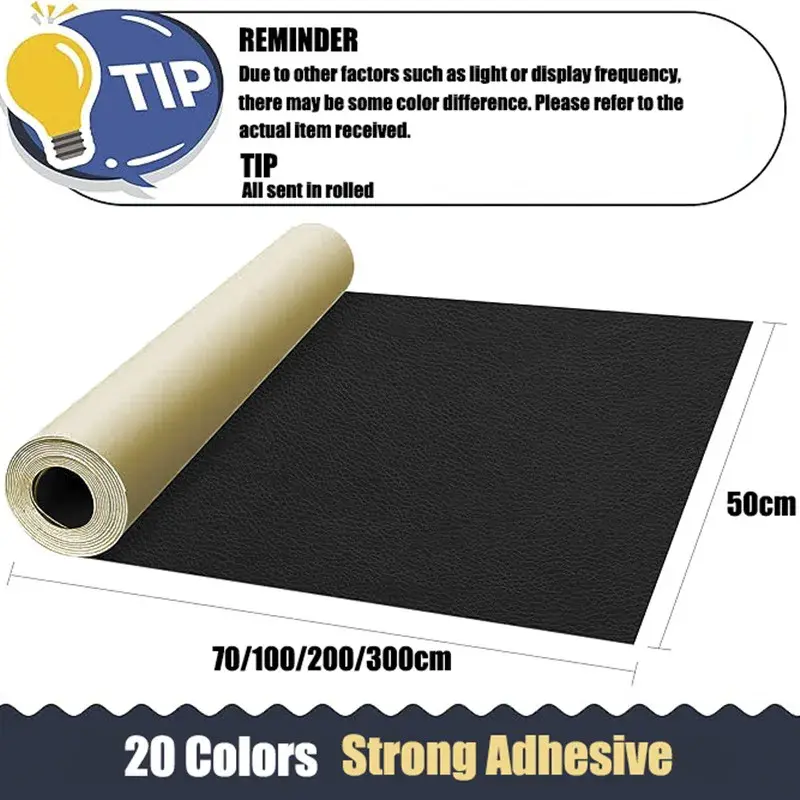 300/200/100/70x50cm Self Adhesive PU Leather Repair Patch Fix Leather Sticker for Sofa Couch Car Seat Table Chair Bag Shoes Bed