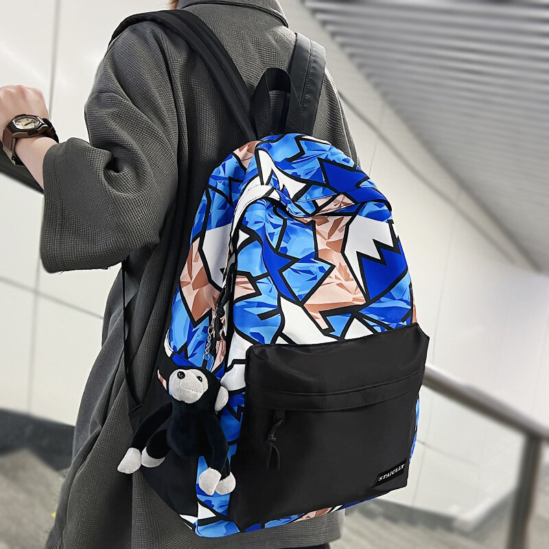 Senhora graffiti estudante mochila menina de viagem kawaii sacos de escola na moda legal feminino faculdade mochilas mulheres portátil saco de livro moda