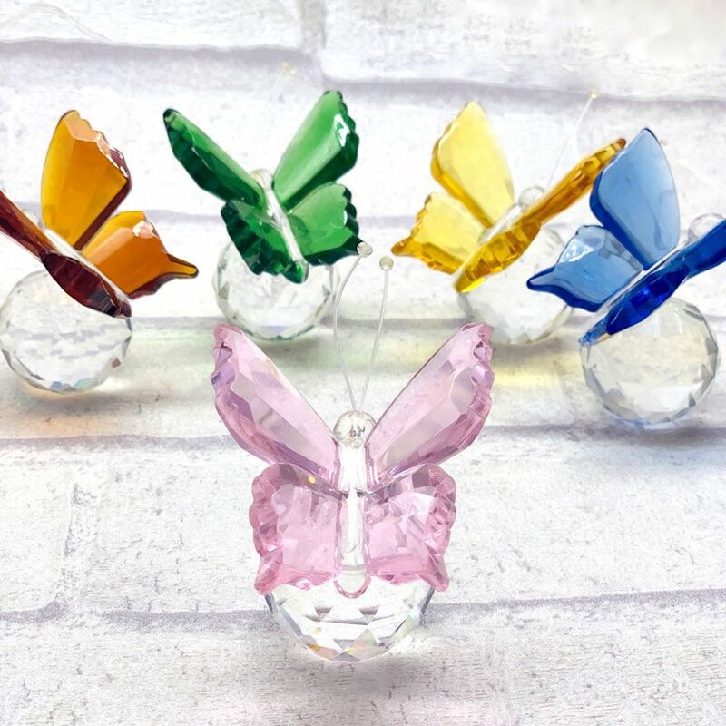 Papillon en cristal transparent nordique, ornement de luxe, cadeau de mariage créatif, papillon porte-bonheur en verre