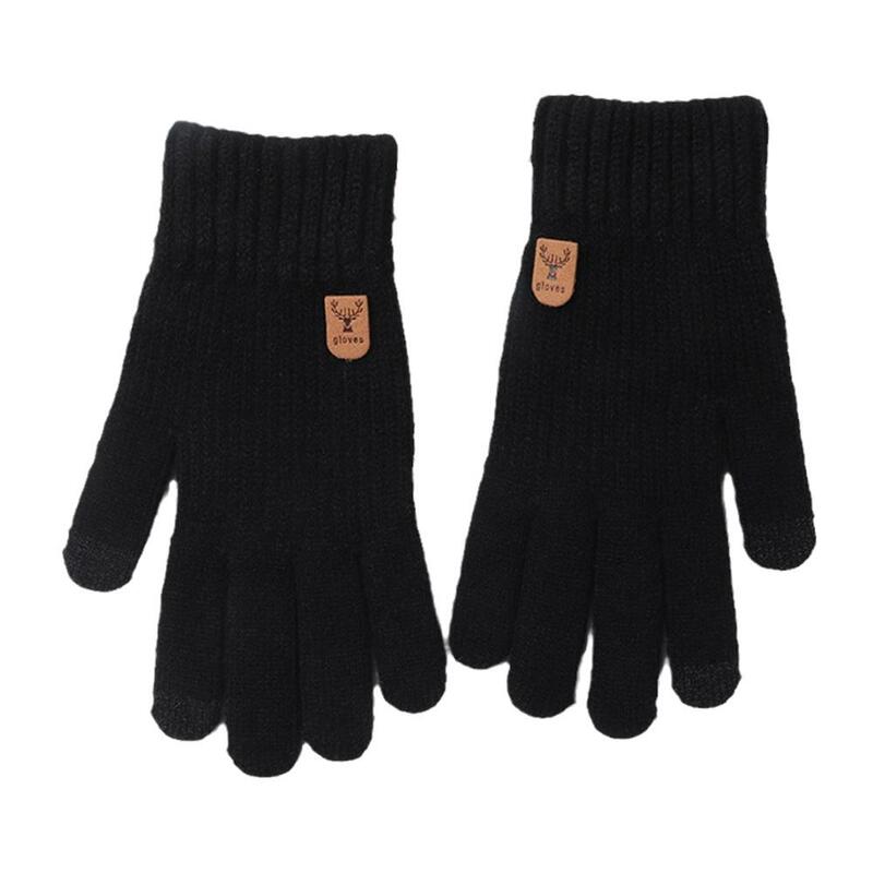 Winter warm gestrickt Handschuh Handy Bildschirm gestrickte Handschuhe Voll finger Handschuhe dicken Häkel handschuh für Männer Frauen cy g8a4