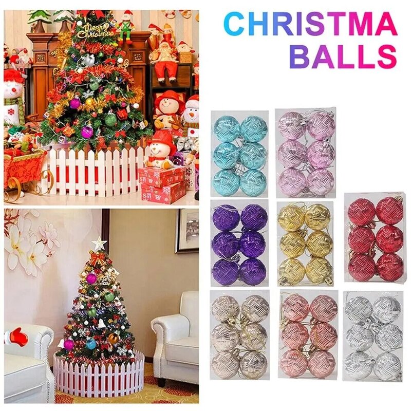 Kerstbal Ornamenten 6 Stuks 4Cm Kerstboom Decoraties Opknoping Plastic Hanger Voor Vakantie Bruiloftsfeest Vakantie Benodigdheden