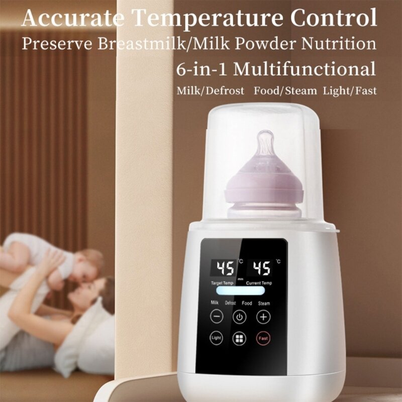 Penghangat botol bayi multifungsi, aksesori pemanas makanan bayi cepat, pensteril susu hangat dengan kontrol suhu akurat