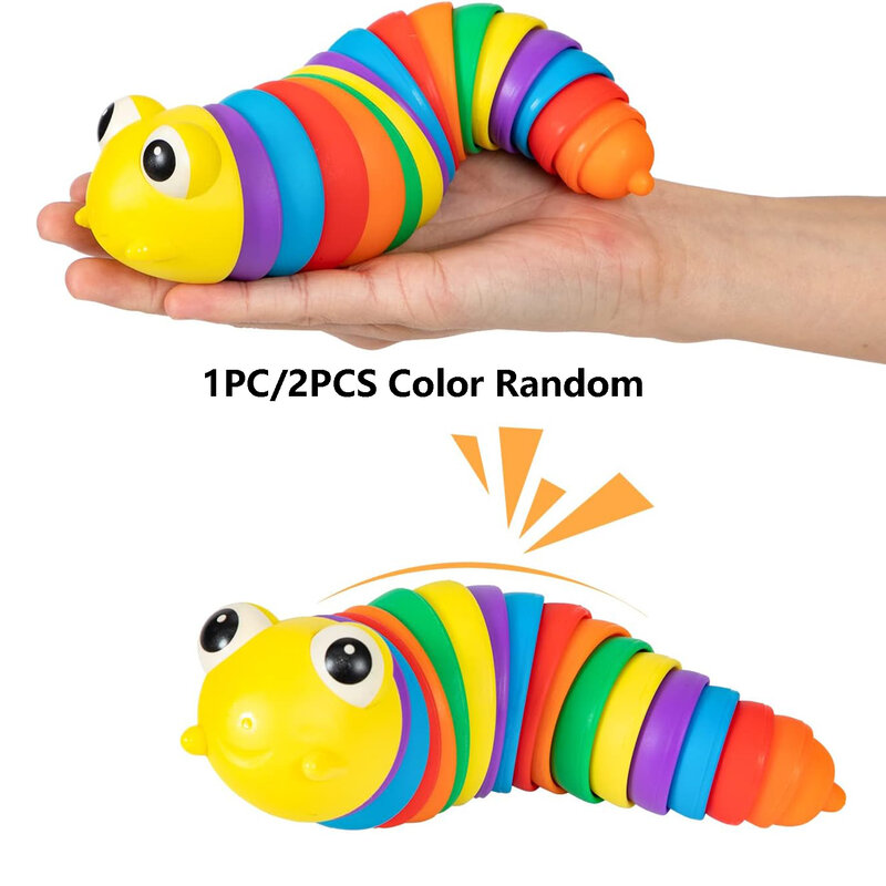 Sensory Fidget Worm Toys Relief Anti-Anxiety Caterpillar Slug Fidget Toys for Kids, Relaxing Crawling Slug Toys