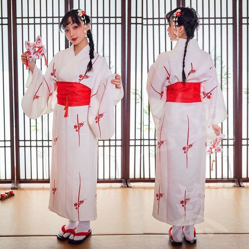 Kimono japonés con estampado Floral Obi para mujer, vestido elegante de Geisha Yukata, Cosplay, fotografía tradicional, 2023