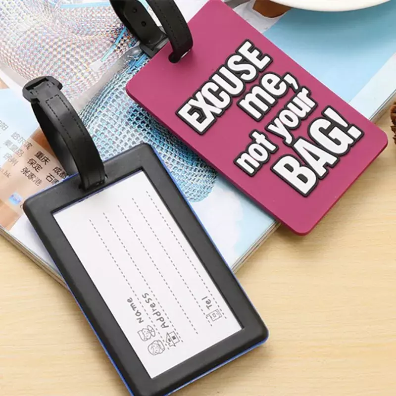 Nicht Ihre Tasche Mode kreative Brief niedlichen Reise zubehör Gepäck anhänger Koffer Cartoon-Stil Silikon tragbare Reise Etikett 1