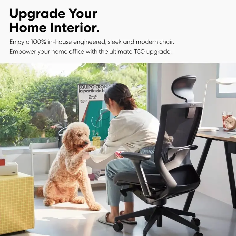 Kursi kantor ergonomis, sandaran kepala dapat disesuaikan, sandaran tangan 3D, kursi komputer warna biru dan punggung
