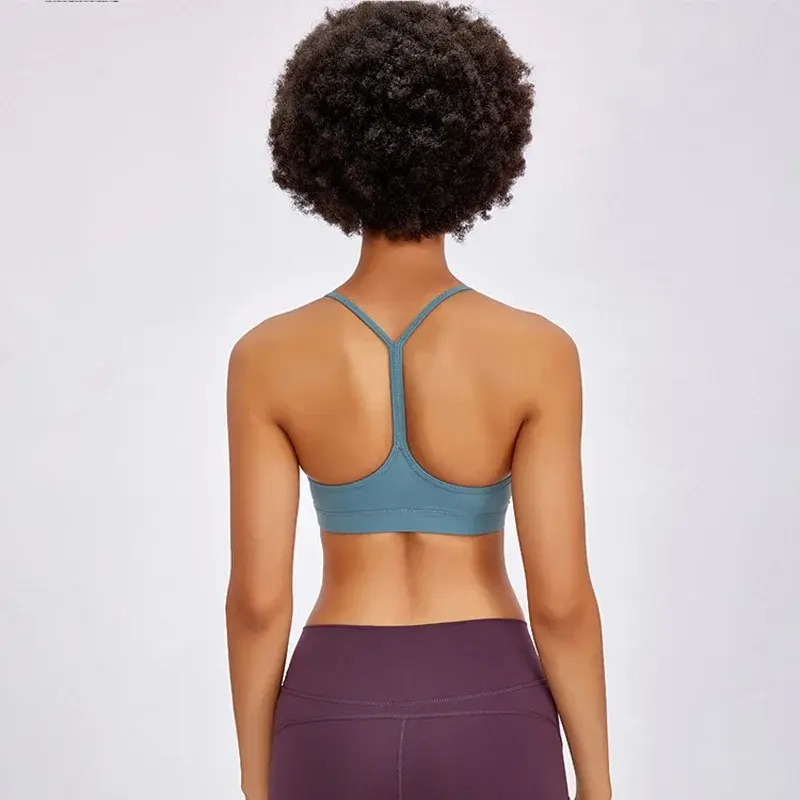 Спортивный бюстгальтер телесного цвета на бретельках для йоги, женский бюстгальтер для фитнеса, противоударный бюстгальтер для бега на спине