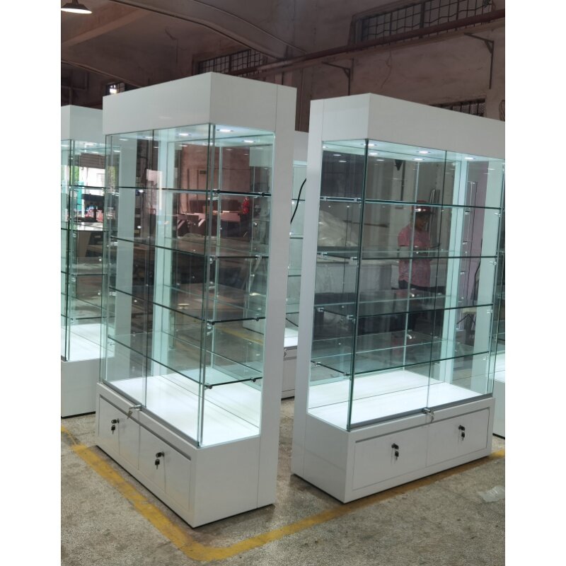 Custom, high end display cases for jewelry showcase modern custom made glass vitrine jewelry display cabinet