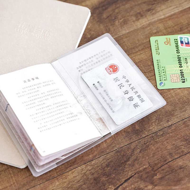 Juste de passeport de voyage en PVC transparent pour hommes et femmes, sac étanche, manchon de protection avec porte-cartes d'identité et de crédit, nouveaux sacs