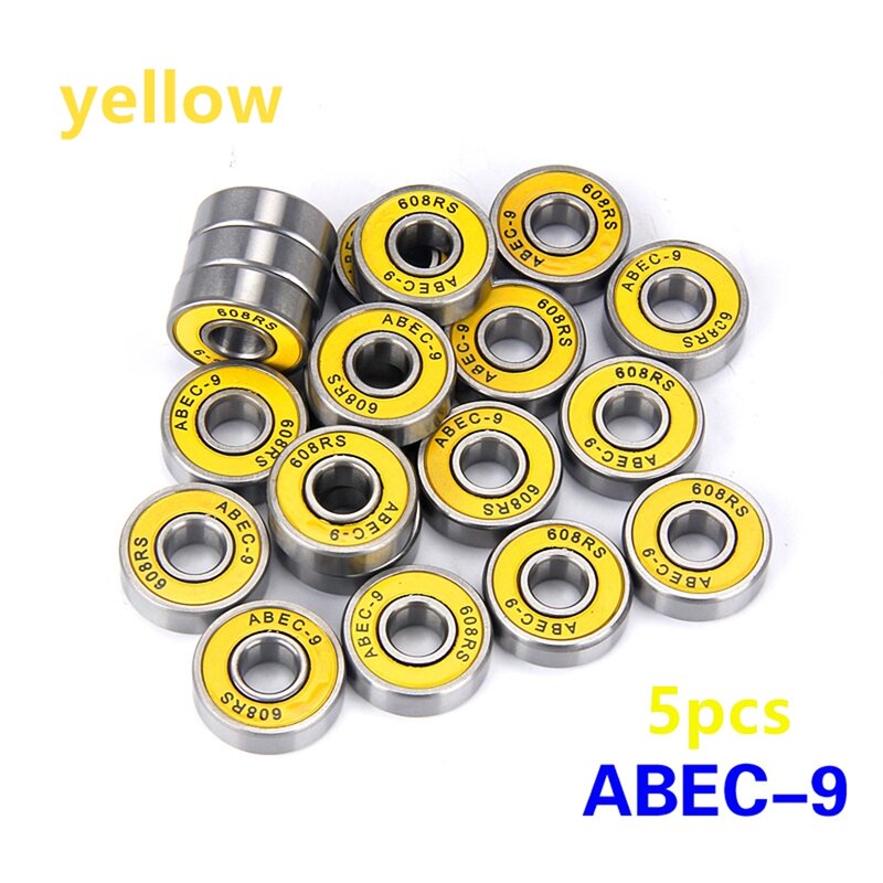 Rodamientos de bolas sellados de acero para monopatín, accesorios duraderos de 8x22x7mm, ABEC-7/ABEC-9, 608, 1 unidad