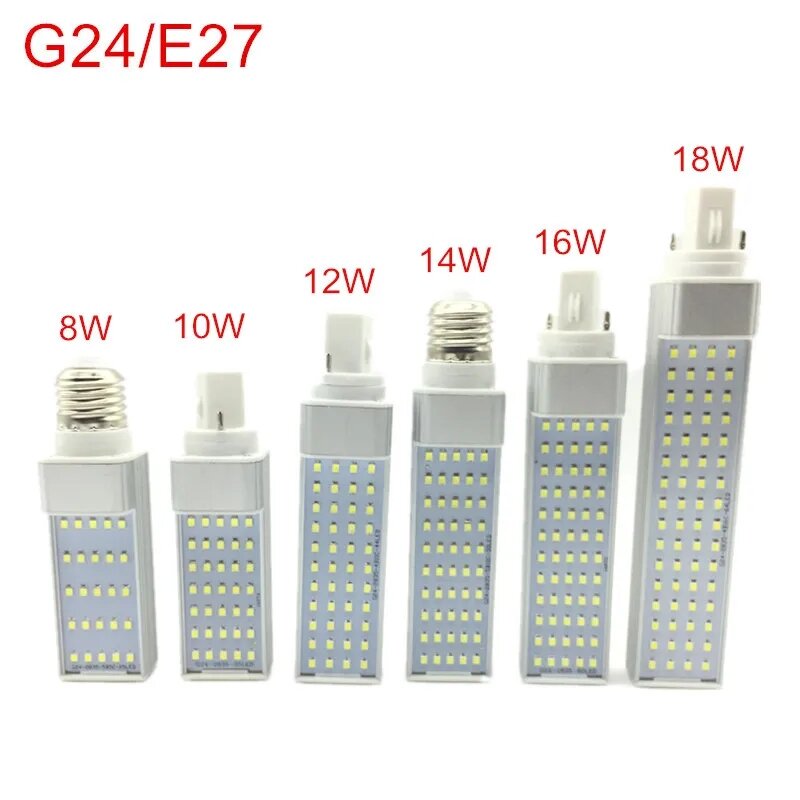 G24/e27 led-lampen 8w 10w 12w 14w 16w 18w e27 led mais birne lampe licht scheinwerfer 180 grad AC85-265V horizontalem stecker licht