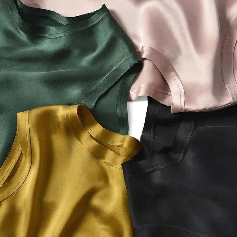 Блузка Женская атласная в Корейском стиле, Элегантная модная офисная рубашка, топ из вискозы, лето 2024