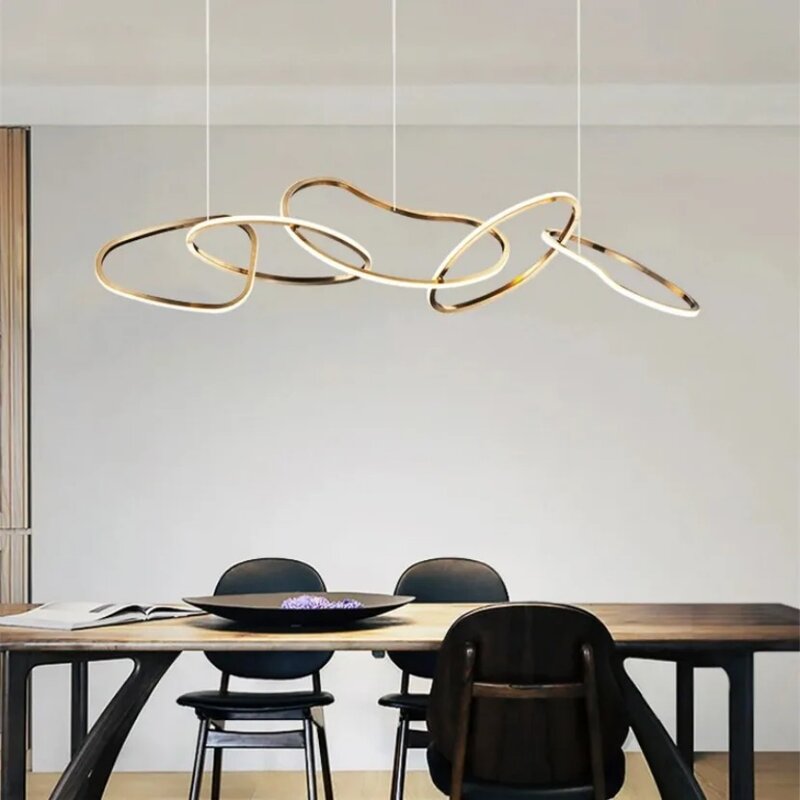 Moderne LED Pendel leuchten Edelstahl galvani siert dekorative Lichter Esszimmer Wohnzimmer Barth eke dimmbare Leuchten