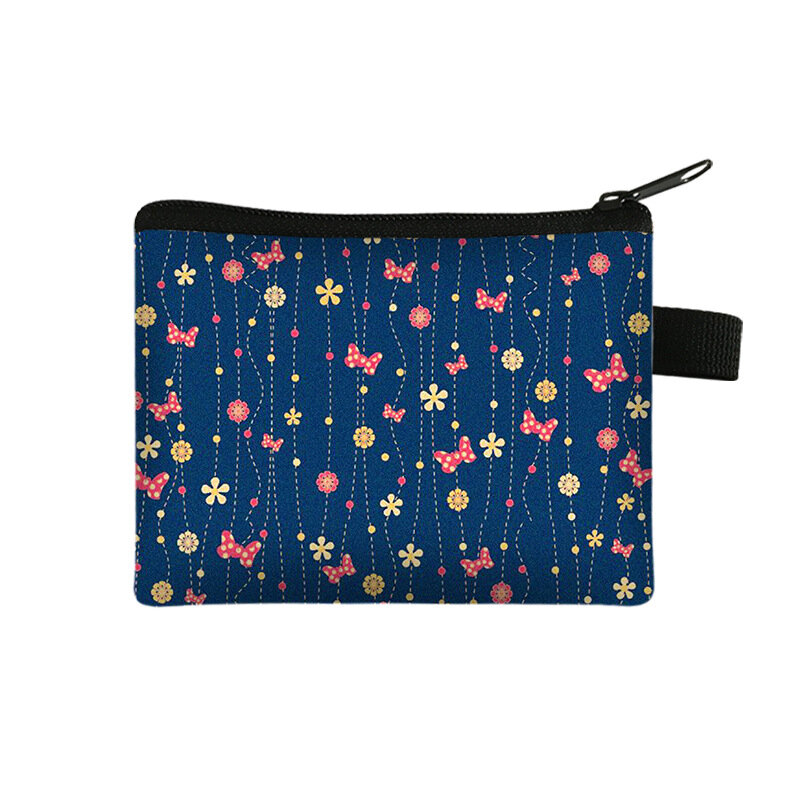 小さな蝶ネクタイ付きの女性用財布,女性用のゼロポケット,トレンディな小さな小さな四角いポケット,カード収納バッグ