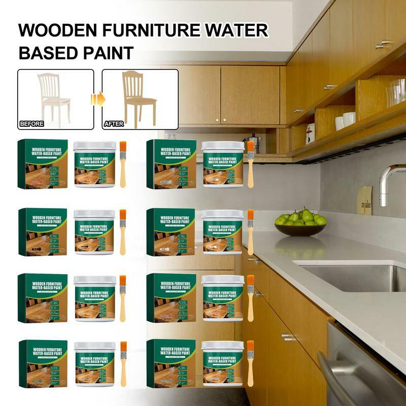 Peinture d'armoire à base d'eau pour meubles, décoration d'intérieur, facile à appliquer et durable, rénovation de surface en bois, 100g