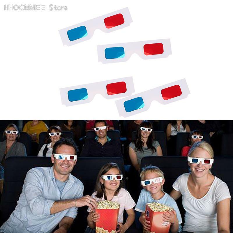 10Pcs/50ชิ้นสีแดง/สีฟ้า3D แก้วกระดาษ3D แว่นตาสำหรับภาพยนตร์การ์ด
