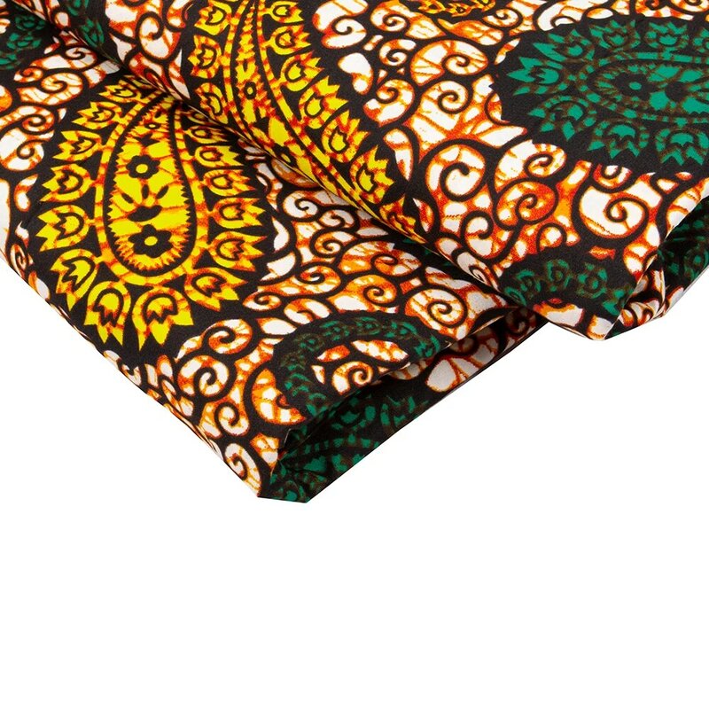 Vintage New Arrival Wax Fabric For Women Clothes Polyester Retro Geometry Printed Nigeria Pagne Veritable Wax 100% Polyester