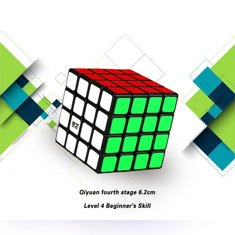 Cubo mágico de velocidad 4x4 V2 para niños, juguete de rompecabezas profesional, 4 capas, regalo para niños