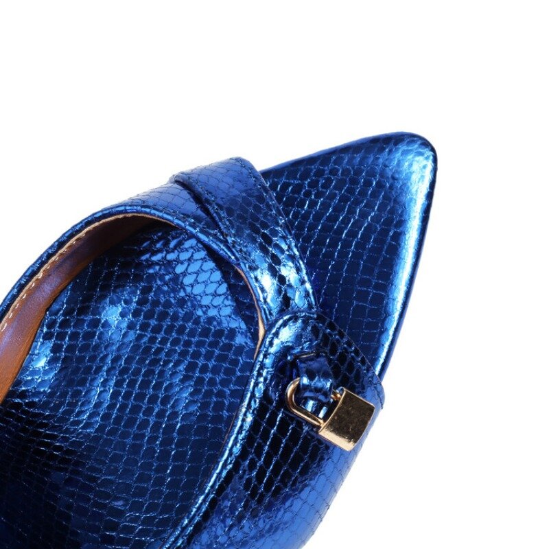 Chiavi/serrature in metallo punta aperta 12cm pantofole con tacco sottile pantofole da esterno in pelle verniciata moda mimetica sandali donna 35-47